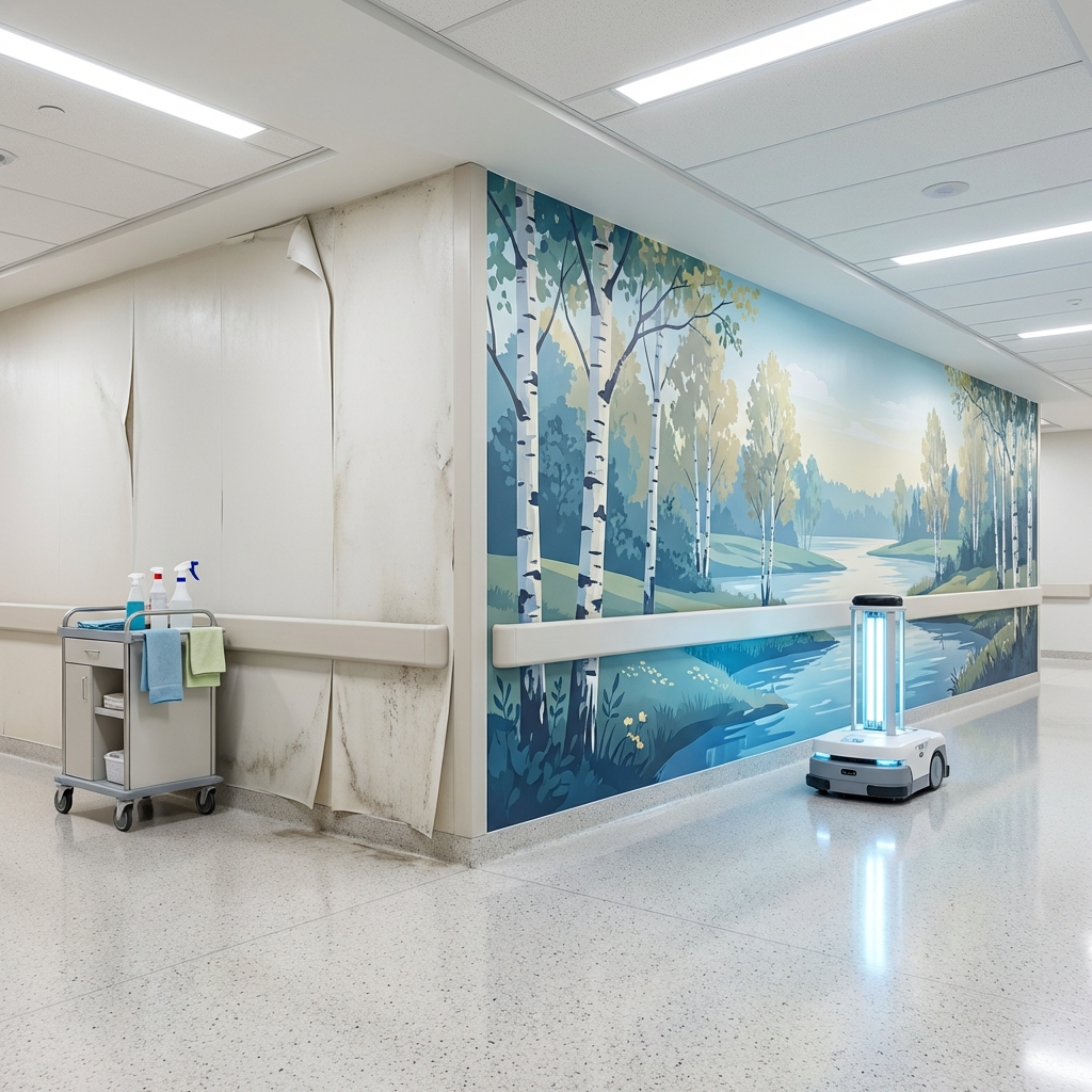 Sterile Wall Graphics for Healthcare: Why Hospitals Choose Adhesive-Free Murals
